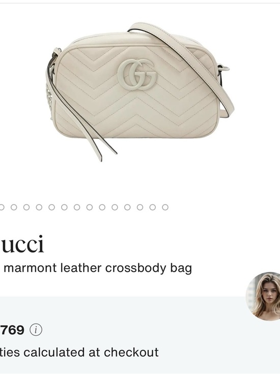 Gucci Light Blue GG Chevron Crossbody Bag - Picture 9 of 10